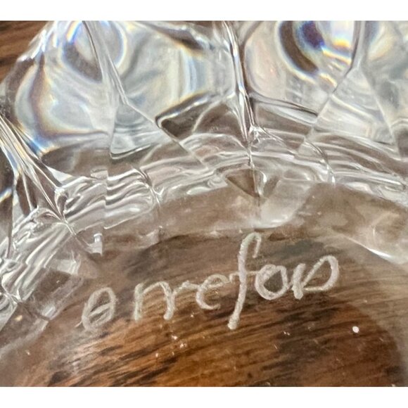 Vintage Orrefors Sweden Crystal Crown Bowl Designed By Jan Johansson - Picture 7 of 7